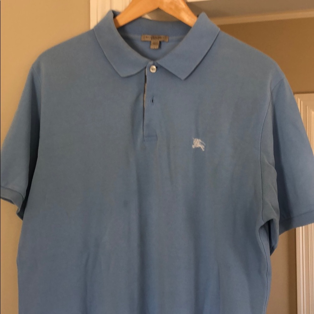 Sky blue Burberry polo